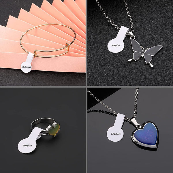 600PCS White Jewellry Ring Jewelry Tag Sticker Self Adhesive Pendant Price Label
