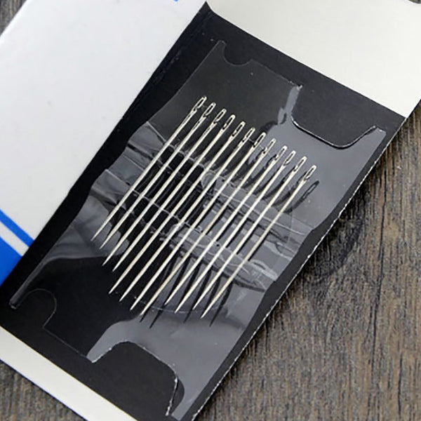 24X Stainless Steel Self-threading Needles Opening Sewing Darning Needles New AU