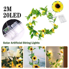 2M Artificial Sunflower Fairy String Light Home Party Wedding Lamp Decor Xmas AU