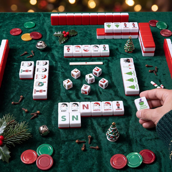 6Pcs Christmas Mahjong Dice, 25mm Acrylic Game Dice
