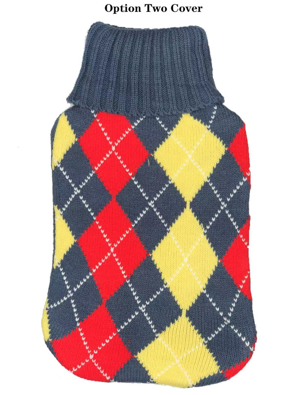2L Hot Water Bottle Winter Warm Natural Rubber Bag Relaxing Warmer and COVER