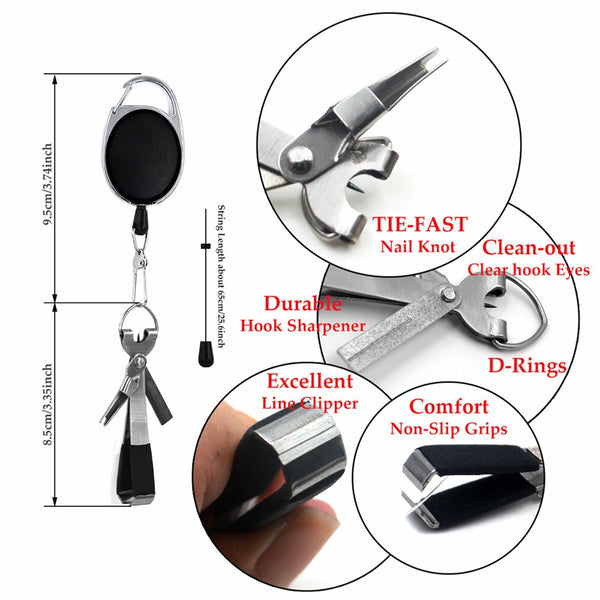 3X Fishing Quick Knot Tool Fast Tie Nail Knotter Line Cutter Clipper Nipper Hook