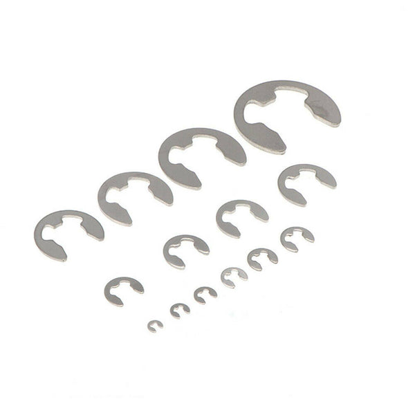 400PCS Stainless Steel E Clips C Circlip Kit Retaining Ring Assorted 1.5 - 10mm