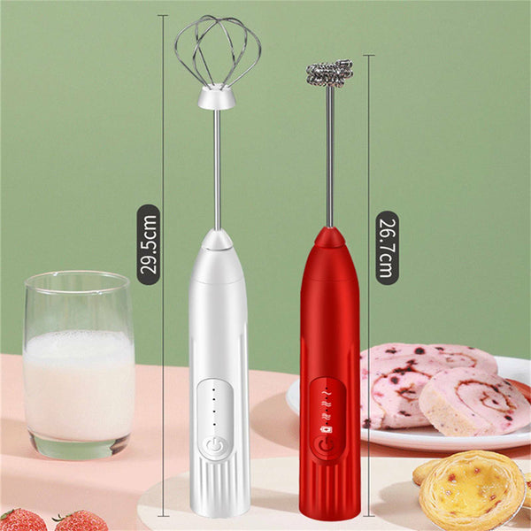 USB Charging Electric Egg Beater Milk Frother Handheld Drink Coffee Foamer NEW