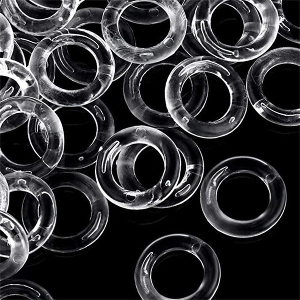 UP 500PCS 13mm Clear Plastic Roman Blind Curtain Rings O-Rings for Roman Shades