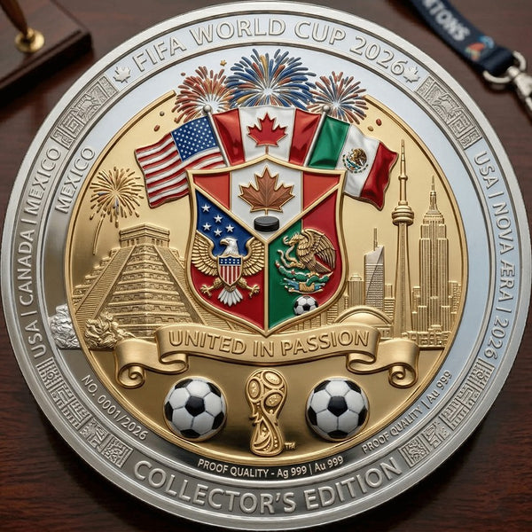 3D Commemorative Coin Football Souvenir Collectible USA Canada Mexico 2026