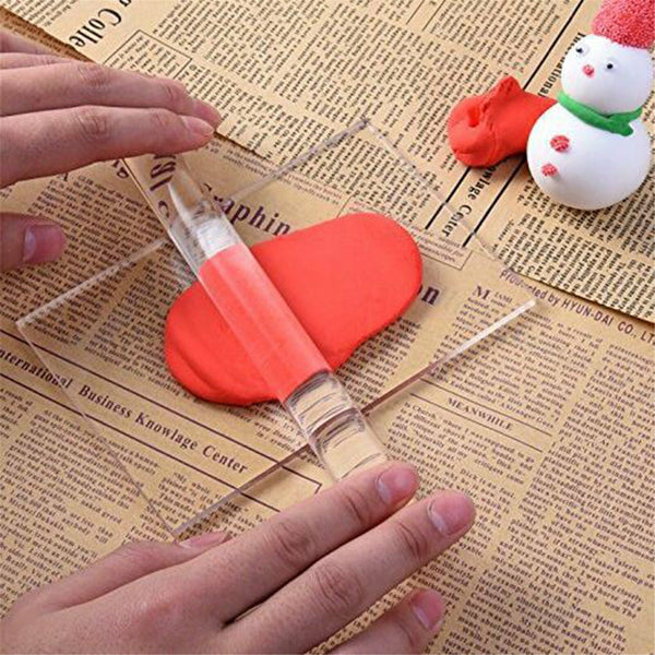 1/3/4/5pcs Durable Polymer Clay Craft Clear Acrylic Roller Rolling Pin Art Tools