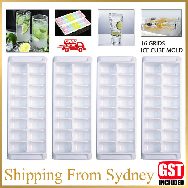 8PCS 16Grids Ice Cube Mould Easy Release White Ice Cube Tray Whiskey Home & Bar