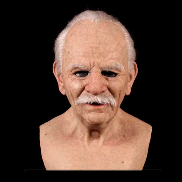 Bald Old Man Wrinkle Mask Latex Halloween Party Cosplay Disguise Face Mask Props
