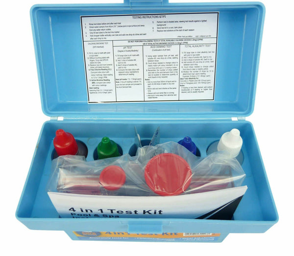 4 in 1 Test Kit Professional Pool & Spa Water Test Kit Chlorine/Bromine PH TA 9320600030797