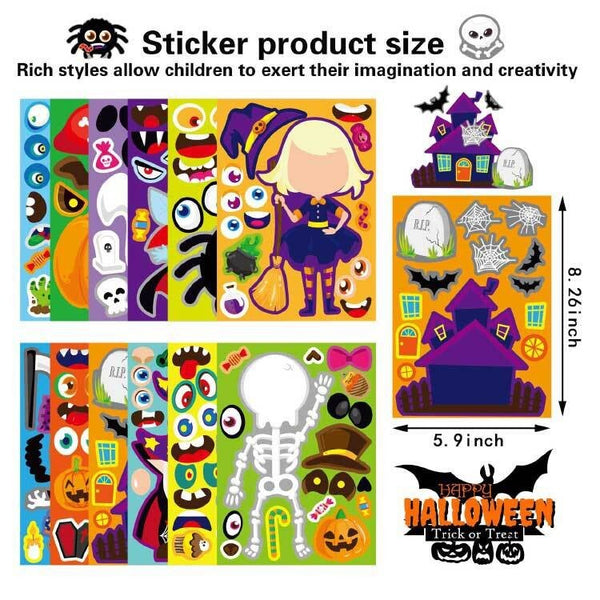 Make a face DIY sticker activity for a kids Halloween party