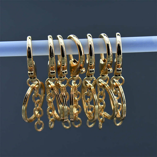 10 PCS Swivel Lobster Clasp Trigger Clip Key Ring Keychain Split Ring DIY Hook