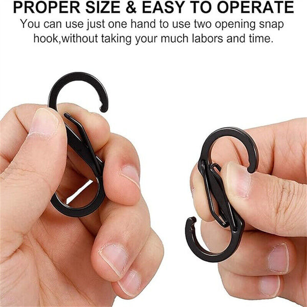 Cable Carabiner Camping Hiking Hook Chain Key S-Ring Lock Clip Holder NEW
