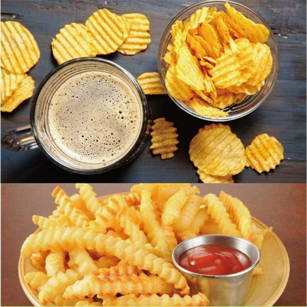 Potato Crinkle Cutter Dough Wavy Slicer Steel Kitchen Vegetable Chip Blade Knife