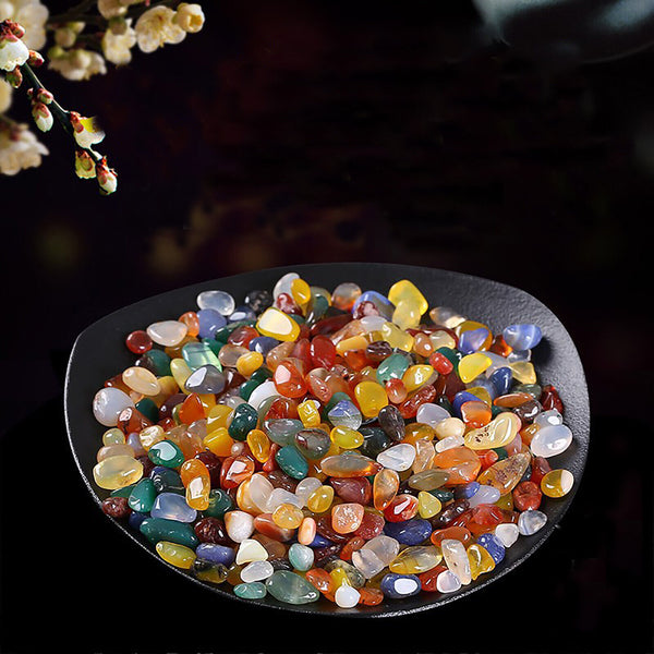 200G 7-9mm Mixed Agate Crystal Chips BULK Grade Natural Gemstone Polished Mini