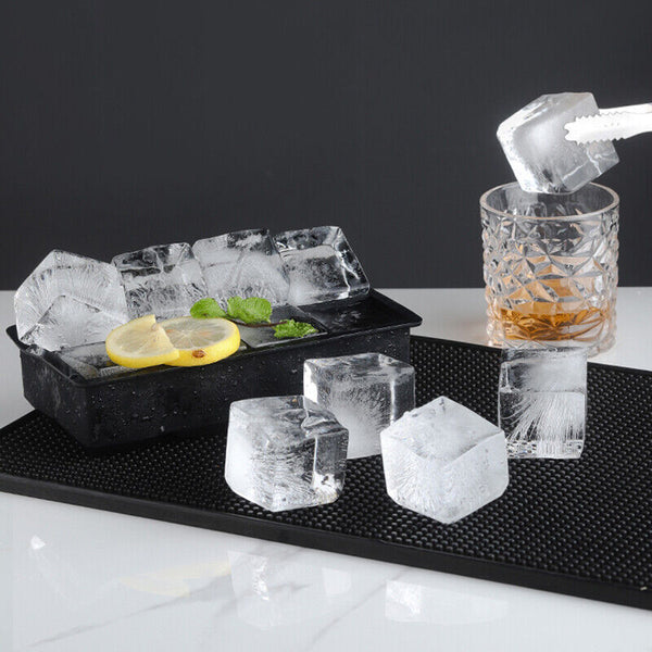 2x 8 Grids Whiskey Silicone Maker Ice Cube Tray Mould Large Mold Giant Square