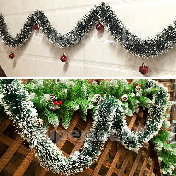 5X 2m Christmas Tinsel Garland Bows Party Xmas Tree Ornaments Door Fireplace Dec