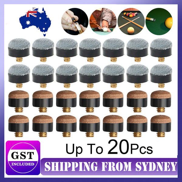 Commercial Quality Soft Pool Snooker Billiards CUE TIPS Screw On Type 10mm AU