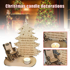 Christmas in Heaven Candle Holder – Wooden Memorial Rocking Chair & Tree, Flat-Pack