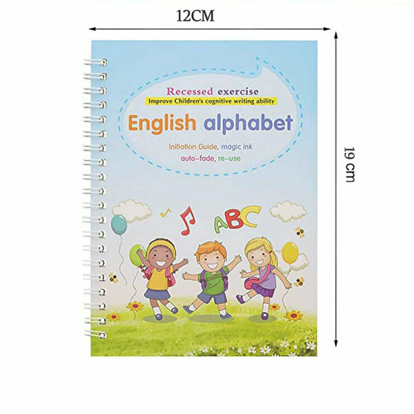 Kids Magic Handwriting Copybook Set Reusable English Calligraphy Practice Book