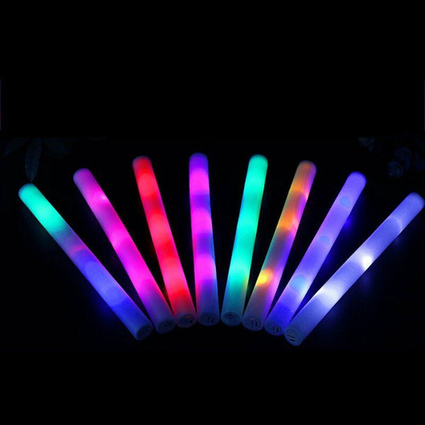 50PCS LED Foam Sticks RGB Thunder Wand Glow Sticks Flashing Light Rave Party AUS