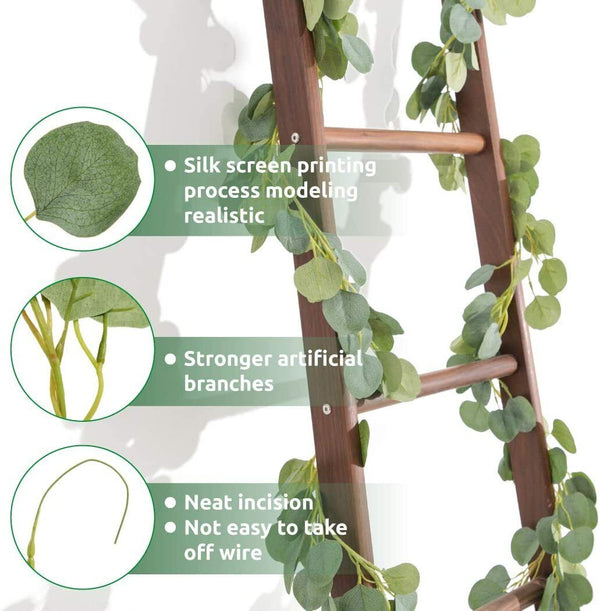 2x 2M Artificial Eucalyptus Garland Greenery Leaf Vine Plants Fake Foliage Decor