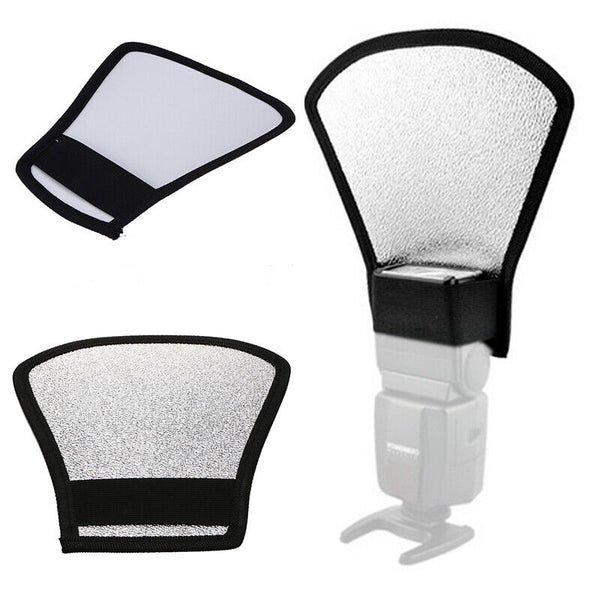 Universal Camera Flash Diffuser Softbox Silver White Reflector For Canon/Nikon