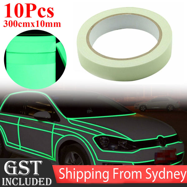 10PCS 300cmx10mm Luminous Tapes Self-adhesive Safety Home Decor Glow In The Dark