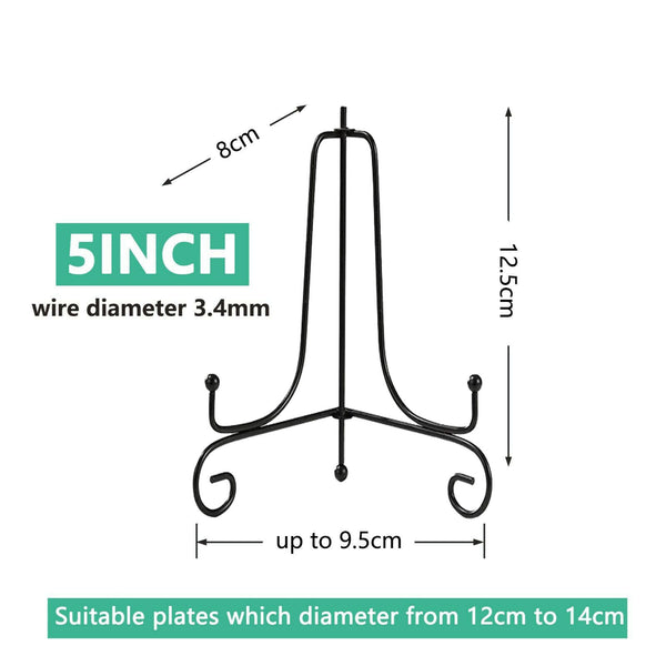 Plate Stands Iron Display Easel Photo Picture Bowl Dish Book Holder Frame Black