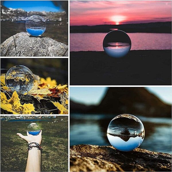 80mm Clear Glass Crystal Healing Ball Photography Lens Ball Sphere Decoration AU