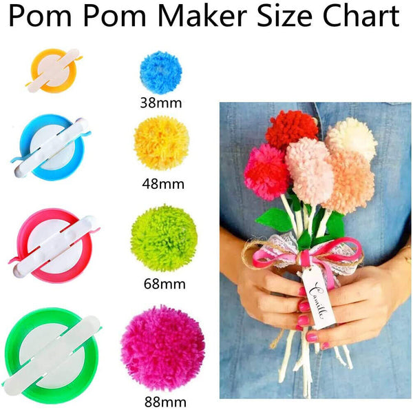 4 Sizes Knitting Loom Wool Tools Ball Weaver Needle Pompom Maker Pompom Maker