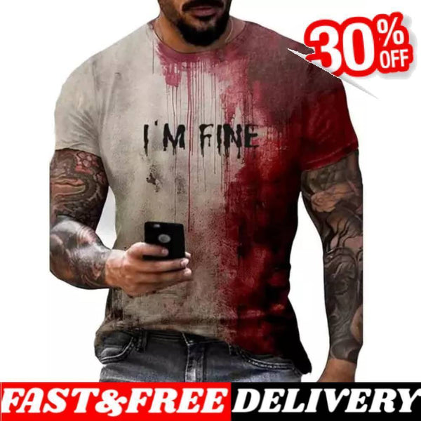 Im-Fine Bloody Shirt Halloween Bloody Cloth Men Horror Tshirts Funny Shirts Gift