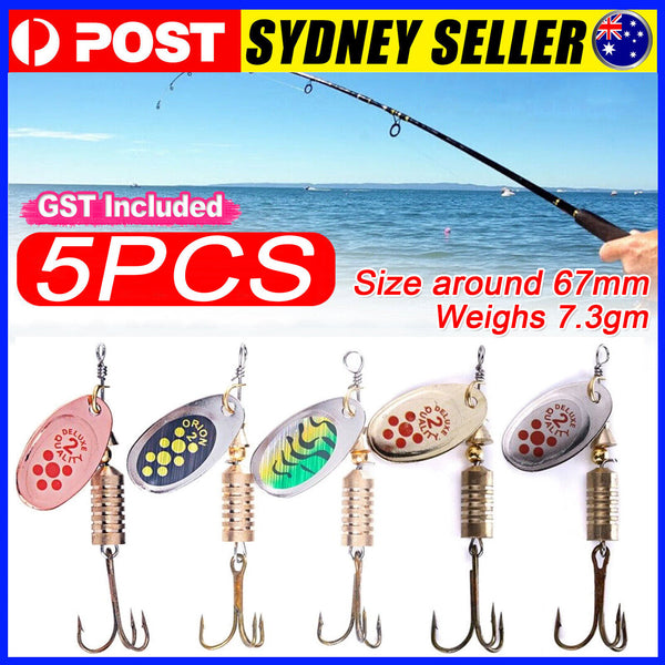 5 Redfin Spinners 7.3g Spinner Spoon Bait Fishing Lure Trout Lures Baits Bass AU