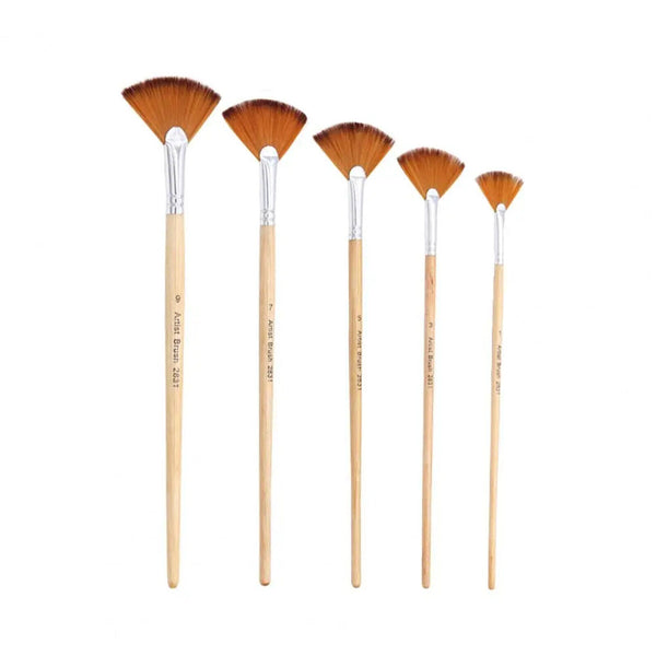 5 Pcs Fan-Shaped Artist Paint Brushes Set Watercolour Acrylic Oil Painting Brush