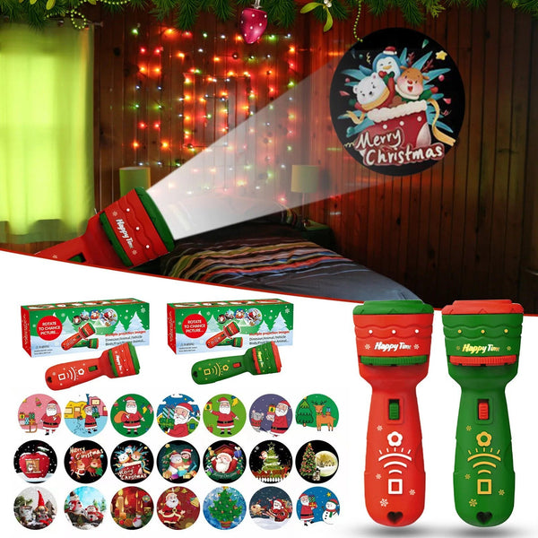 24 Pattern Christmas Slide Projector Handheld Torch Lamp Flashlight Kid Toy Gift