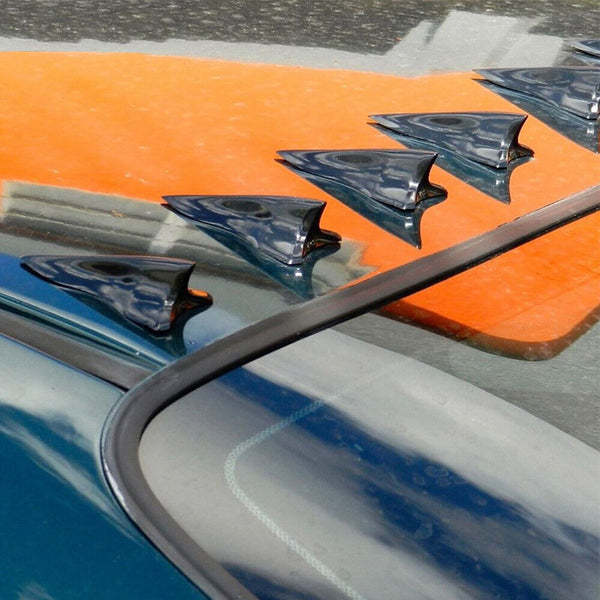 10PCS Vortex Generator Diffuser Car Shark Fin Bumper ABS Black Roof Spoiler