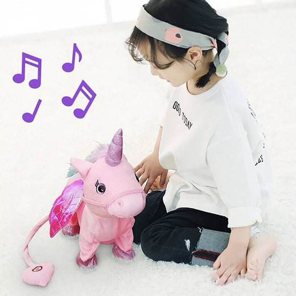 XMAS Gift Talk AU Singing Kids With Fun Walking Unicorn Plush Toy Songs Talking