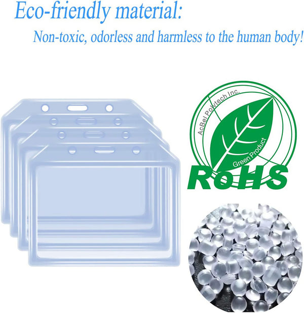 20Pcs Clear Silicone ID Badge Holder Name Tag Vertical ID Card Holders Level New