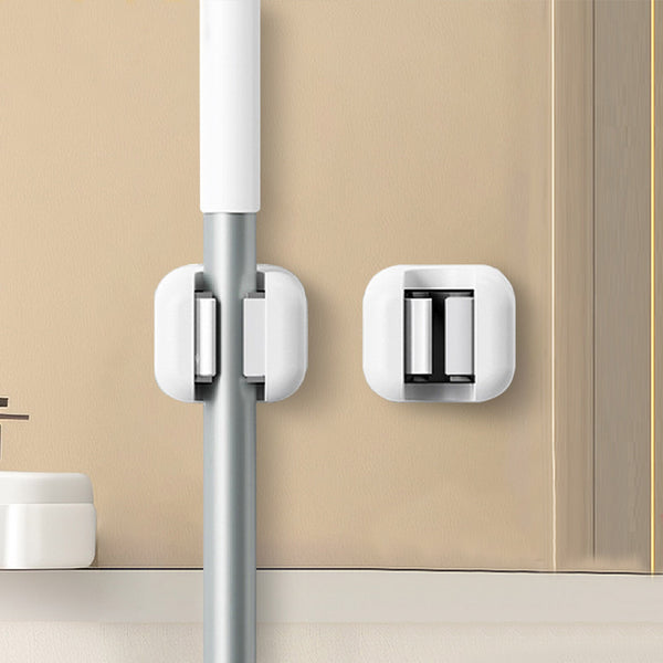 3PCS Wall Mounted Mop Holder Clips Broom Brush Storage Rack Anti-Slip Organiser