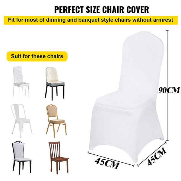 White Chair Covers Full Seat Covers Spandex Lycra Stretch Party Wedding