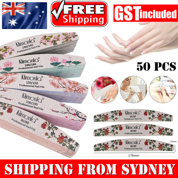 50X Flower Nail Files Sanding Buffer 80-240 Grit Professional Manicure Pedicure