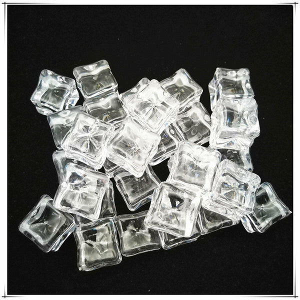 50X Fake Acrylic Ice Cubes Artificial Wedding Party Photography Display Clear AU