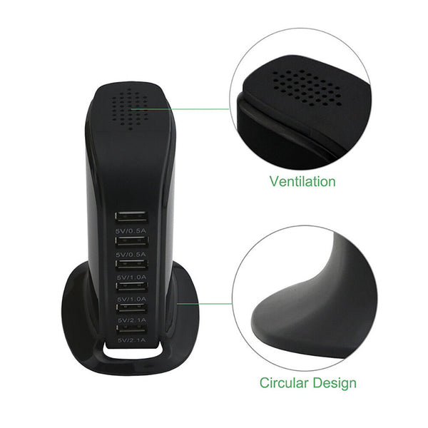 Charger Rapid Tower USB Desktop Charging Station Power Adapter Multi-interface