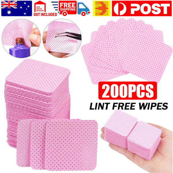 200PCS Nail Wipes Cotton Pads Polish Remover Cleaner Manicure Paper Lint Free