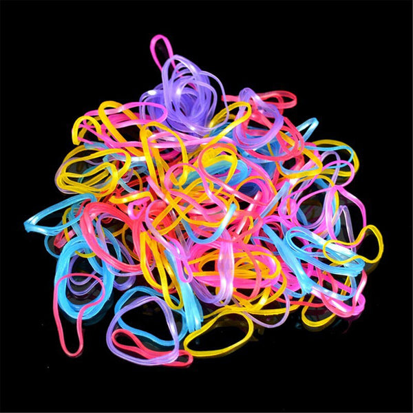 2000pcs Child Baby Hair Holders Rubber Elastic Bands Girls Ties Loom Bands AU
