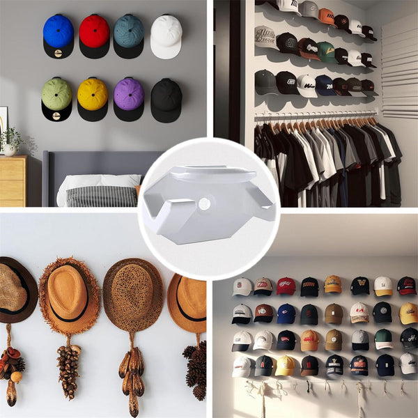 10/20X Self Adhesive Hat Rack Display Hooks Wall Door Baseball Cap Holder Hanger