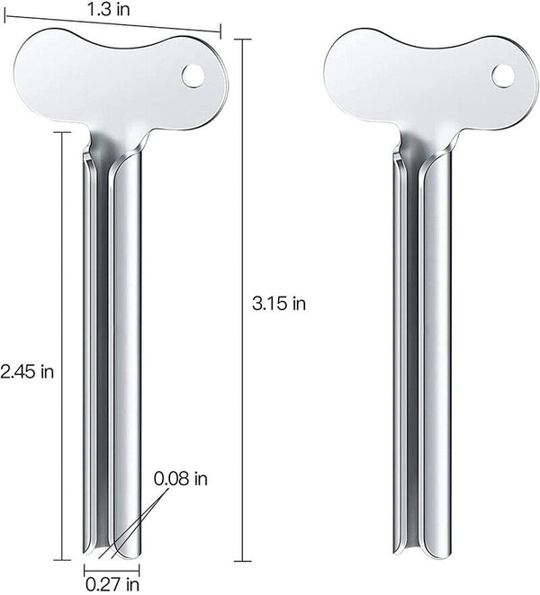 4x Stainless Steel Tube Toothpaste Squeezer Easy Key Dispenser Rolling Holder AU