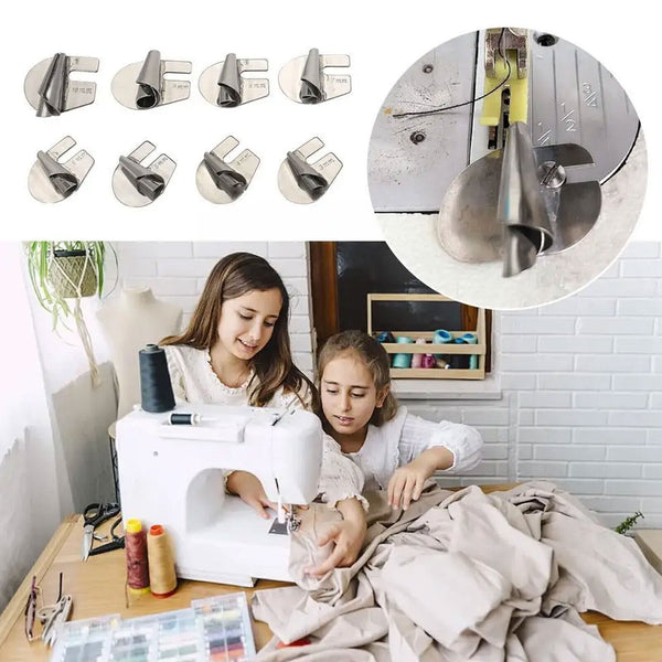 8Pcs Sewing Rolled Hemmer Foot, 3mm-10mm 8 Sizes Wide Rolled Hem Pressure Foot