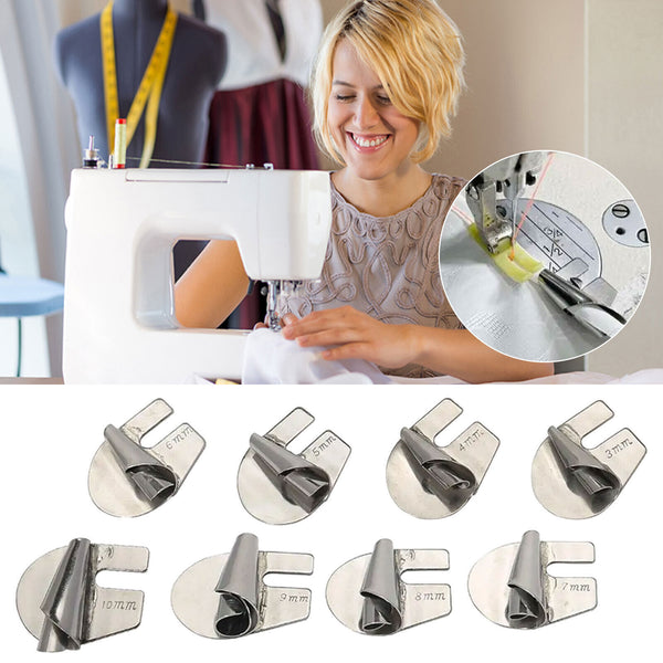 8Pcs Sewing Rolled Hemmer Foot, 3mm-10mm 8 Sizes Wide Rolled Hem Pressure Foot