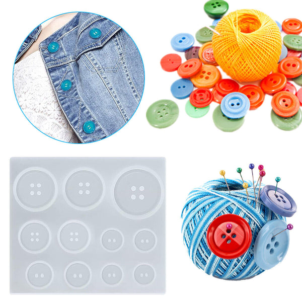 Silicone Button Shape Resin Mold Epoxy Jewelry Making Mould DIY Craft Cake Decor